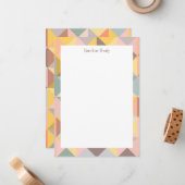 Geometrisches Muster in den Farben der Herbsterde  Mitteilungskarte (Vorderseite/Rückseite Beispiel)