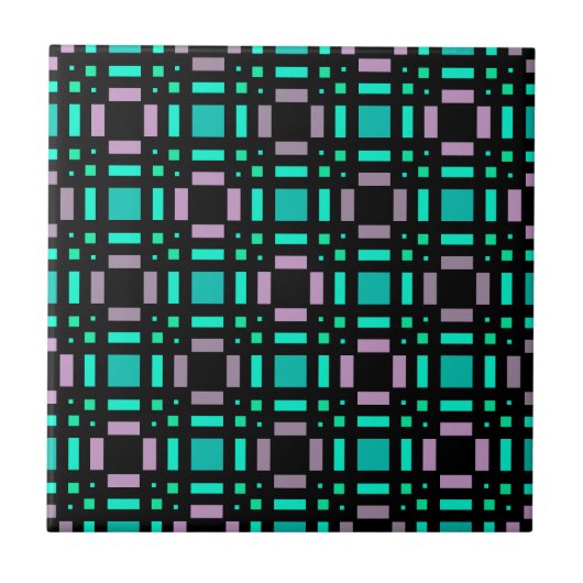 Geometrisches Muster in den Farben grün und geomet Fliese (Vorderseite)