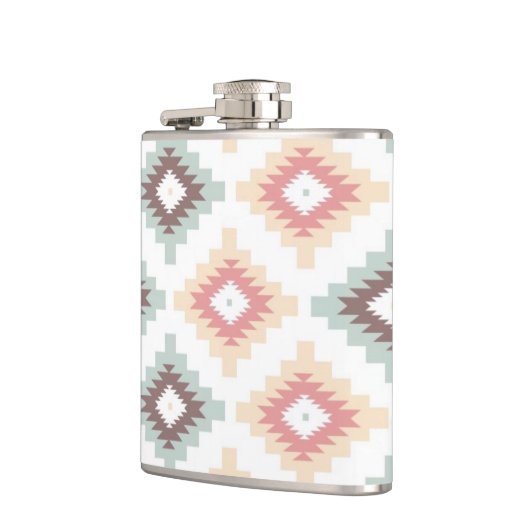 Geometrisches Muster in der aztekischen Art Flachmann (Links)