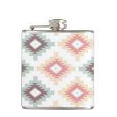 Geometrisches Muster in der aztekischen Art Flachmann (Vorderseite)