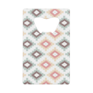 Geometrisches Muster in der aztekischen Art Kreditkartenflaschenöffner