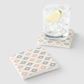 Geometrisches Muster in der aztekischen Art Steinuntersetzer (Seitenansicht)