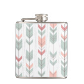 Geometrisches Muster in der Retro Art Flachmann (Vorderseite)