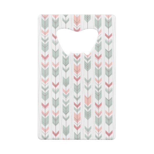 Geometrisches Muster in der Retro Art Geldkarten Flaschenöffner (Rückseite)