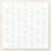 Geometrisches Muster in der Retro Art Glasuntersetzer (Rückseite)