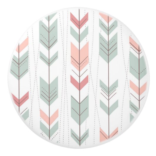 Geometrisches Muster in der Retro Art Keramikknauf (Vorderseite)