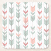 Geometrisches Muster in der Retro Art Rechteckiger Pappuntersetzer (Vorderseite)