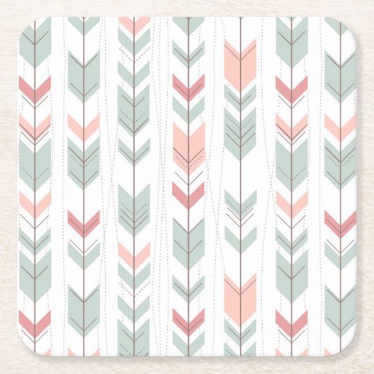 Geometrisches Muster in der Retro Art Rechteckiger Pappuntersetzer (Vorderseite)