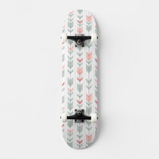 Geometrisches Muster in der Retro Art Skateboard (Vorderseite)
