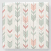 Geometrisches Muster in der Retro Art Steinuntersetzer (Vorderseite)