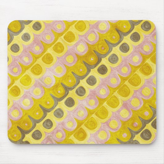 Geometrisches Muster in Gelb und Rosa Mousepad (Vorne)