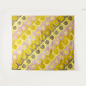 Geometrisches Muster in Gelb und Rosa Wandteppich (Vorderseite (Horizontal))