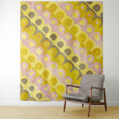Geometrisches Muster in Gelb und Rosa Wandteppich (Beispiel)