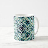 Geometrisches Muster in grüner Farbe Kaffeetasse (VorderseiteRechts)
