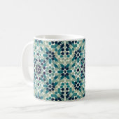 Geometrisches Muster in grüner Farbe Kaffeetasse (Vorderseite Links)