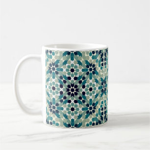 Geometrisches Muster in grüner Farbe Kaffeetasse