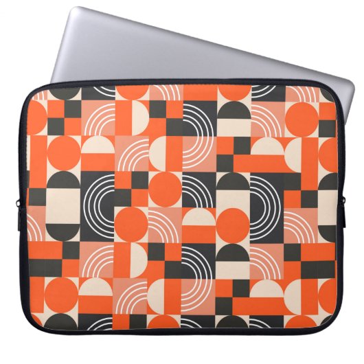 Geometrisches Muster in hellen Farbblöcken. Laptopschutzhülle (Vorderseite)