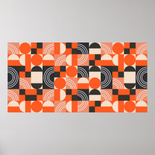 Geometrisches Muster in hellen Farbblöcken. Poster