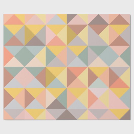 Geometrisches Muster in Herbst- und Herbstsonnentö Geschenkpapier (Flach)