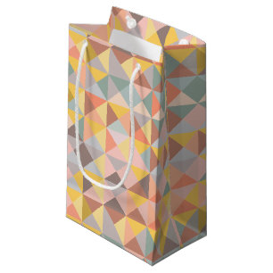 Geometrisches Muster in Herbst- und Herbstsonnentö Kleine Geschenktüte