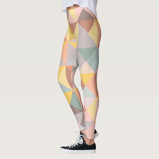 Geometrisches Muster in Herbst- und Herbstsonnentö Leggings (Links)