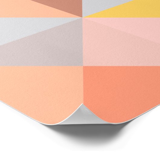 Geometrisches Muster in Herbst- und Herbstsonnentö Poster (Ecke)