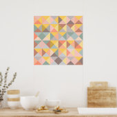 Geometrisches Muster in Herbst- und Herbstsonnentö Poster (Küche)