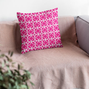 Geometrisches Muster in Hot Pink Kissen