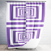 Geometrisches Muster in modernem Lila-weiß-Design Duschvorhang