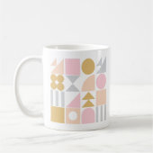 Geometrisches Muster in Pastellrosa und Gold Kaffeetasse (Links)
