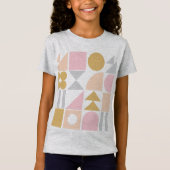 Geometrisches Muster in Pastellrosa und Gold T-Shirt (Vorderseite)