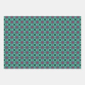 Geometrisches Muster in Rosa und Grün Geschenkpapier Set (Vorderseite 3)