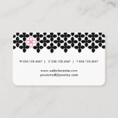 Geometrisches Muster in rosa und schwarzer Blume Visitenkarte (Rückseite)