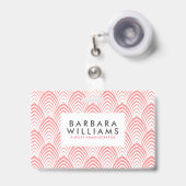 Geometrisches Muster in Rosa und Weiß, Deko Ausweis (Vorderseite mit Ausziehbar)