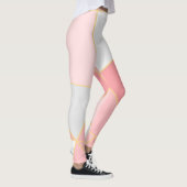 Geometrisches Muster in rosa weiß und gold Leggings (Rechts)