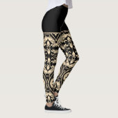 Geometrisches Muster in Schwarz und Beige Leggings (Rechts)