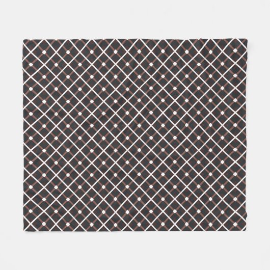 Geometrisches Muster in Schwarz und Braun Fleecedecke (Vorderseite (Horizontal))