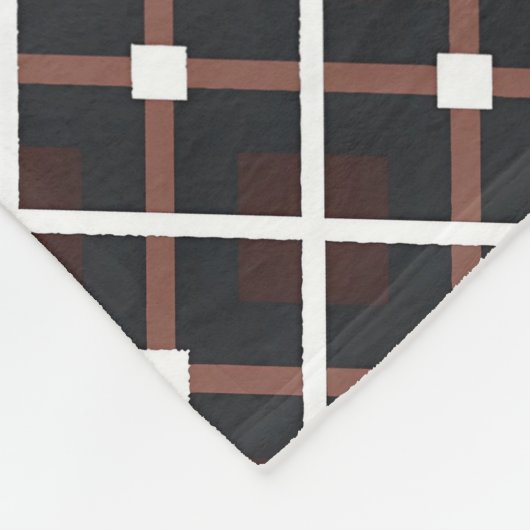 Geometrisches Muster in Schwarz und Braun Fleecedecke (Ecke)