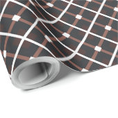 Geometrisches Muster in Schwarz und Braun Geschenkpapier (Rolleneckpunkt)