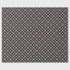 Geometrisches Muster in Schwarz und Braun Geschenkpapier