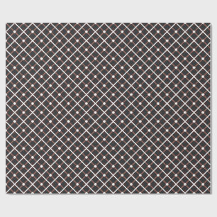 Geometrisches Muster in Schwarz und Braun Geschenkpapier