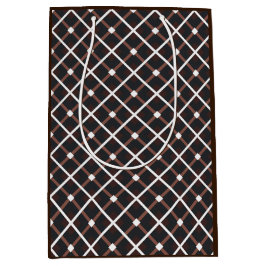 Geometrisches Muster in Schwarz und Braun Mittlere Geschenktüte