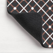 Geometrisches Muster in Schwarz und Braun Mousepad (Ecke)