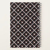Geometrisches Muster in Schwarz und Braun Notizblock (Rückseite)