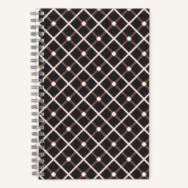 Geometrisches Muster in Schwarz und Braun Notizblock