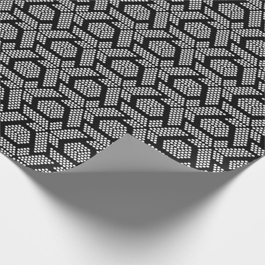 geometrisches Muster in Schwarzweiß Geschenkpapier (Ecke)