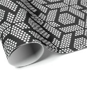geometrisches Muster in Schwarzweiß Geschenkpapier (Rolleneckpunkt)
