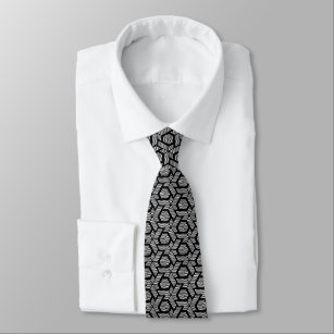 geometrisches Muster in Schwarzweiß Krawatte