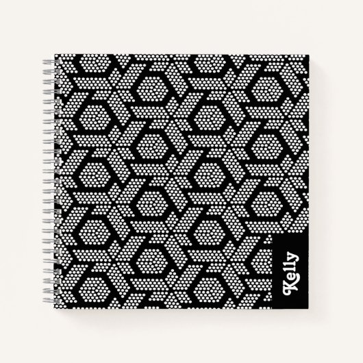 geometrisches Muster in Schwarzweiß Notizblock (Vorderseite)