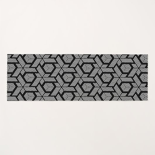 geometrisches Muster in Schwarzweiß Yogamatte (Vorderseite (Horizontal))